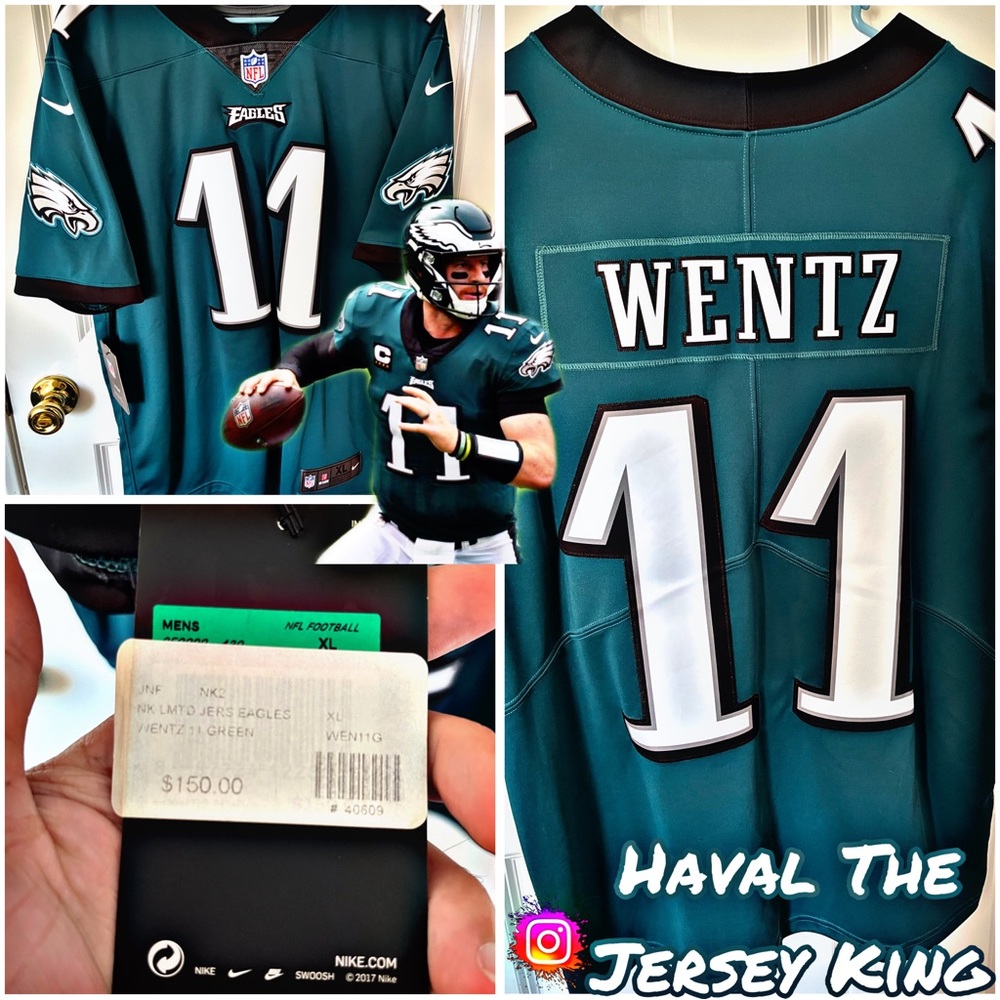 Men's Nike Carson Wentz Midnight Green Philadelphia Eagles Vapor Limited Jersey